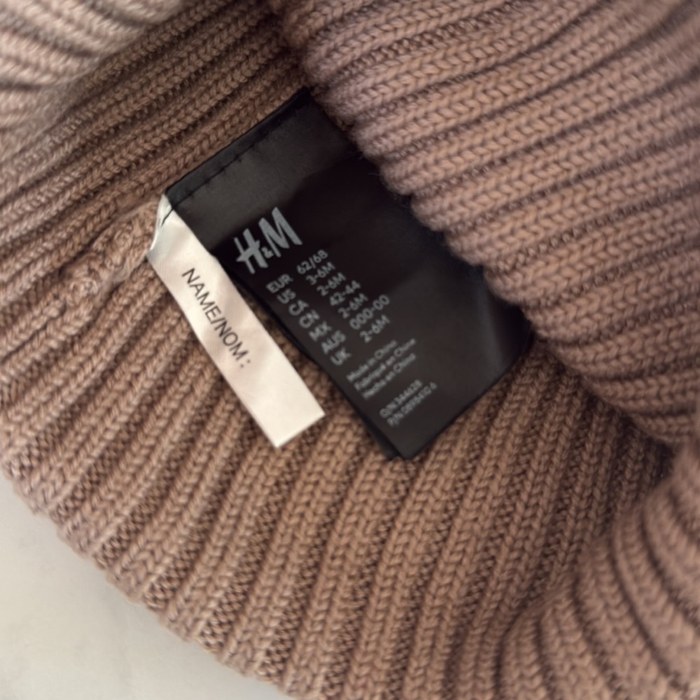 H&M Kids Ribbed Knit Hat - Brown - Picture 3 of 3